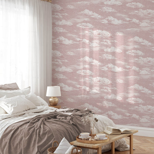 Wolken Tapete - rosa