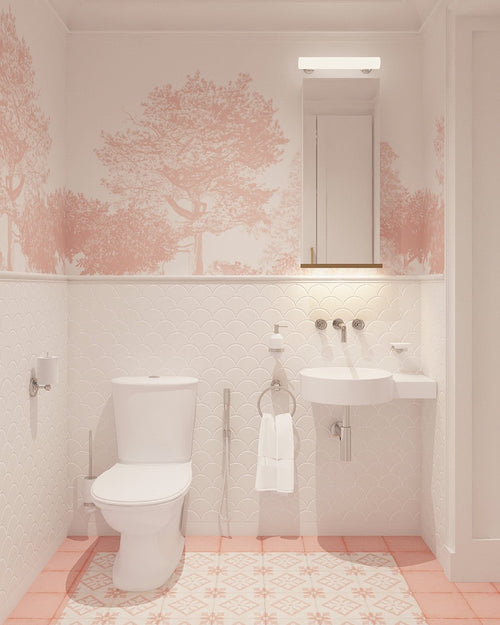 Hua Bäume rosa Wandbild mit Swing Sian Zeng