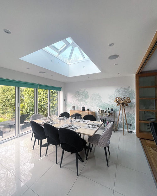 Hua Trees Green Mural Wallpaper Table com plantas Sian Zeng