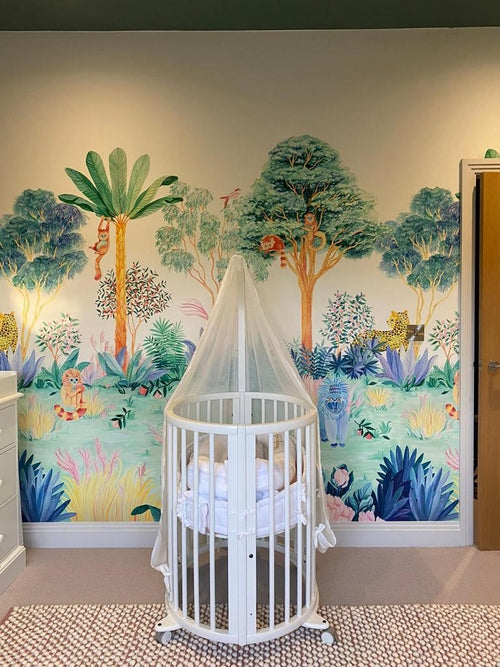 Jungle Color Mural Wallpaper Childrens Room Sian Zeng