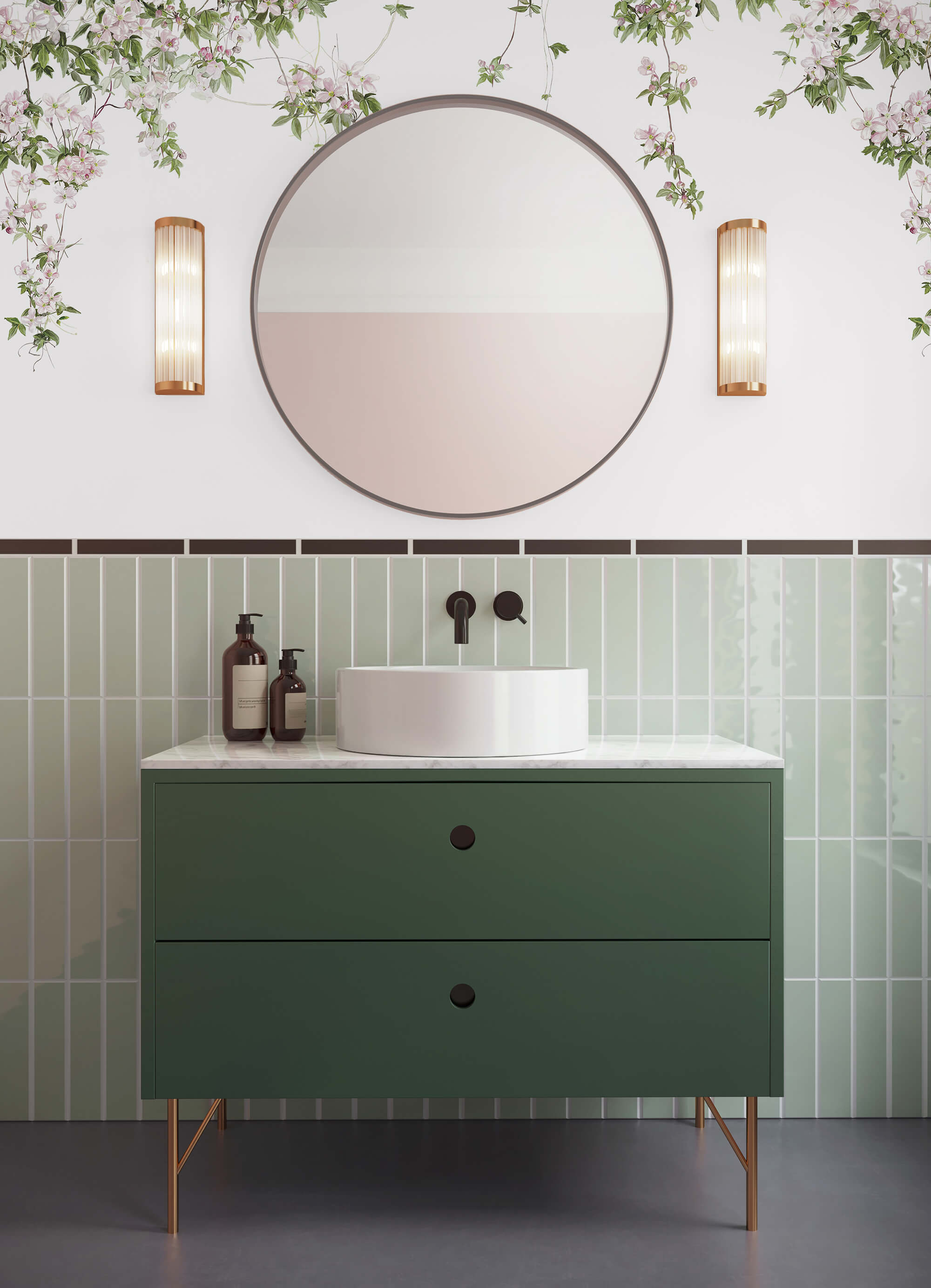 Farmhouse Chic Bathroom with Peel and Stick Wallpaper – RoomMates Decor