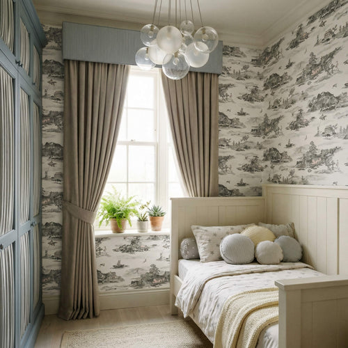 Mountains Wallpaper - Grey Pink