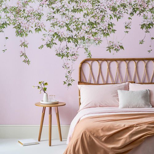 Clematis Pink Mural Wallpaper bedroom Sian Zeng