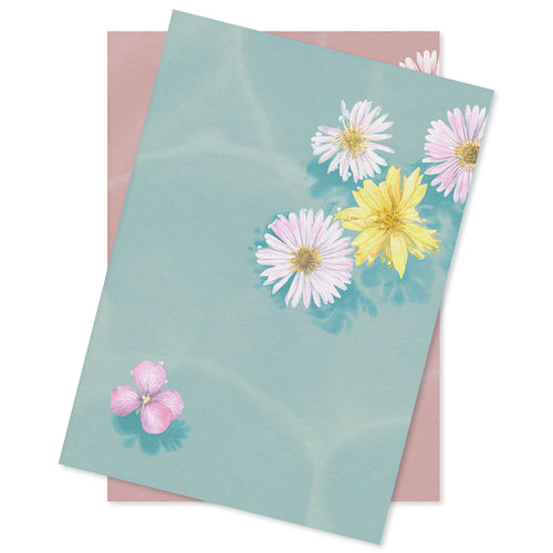 2 floral wallpaper A4 sample sheets in blue and pink