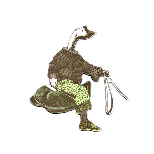 Fun Green Goose Fridge Magnet.