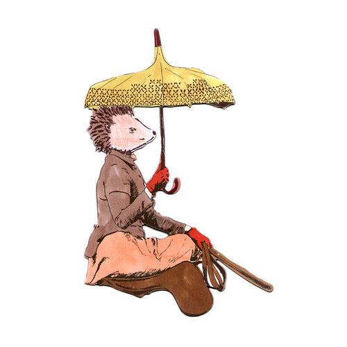 Fun Pink Hedgehog Rider Magnet. Designer.