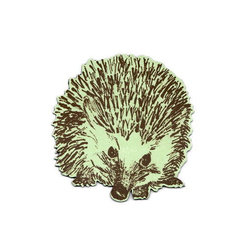 Fun Green Round Hedgehog Magnet. Designer.