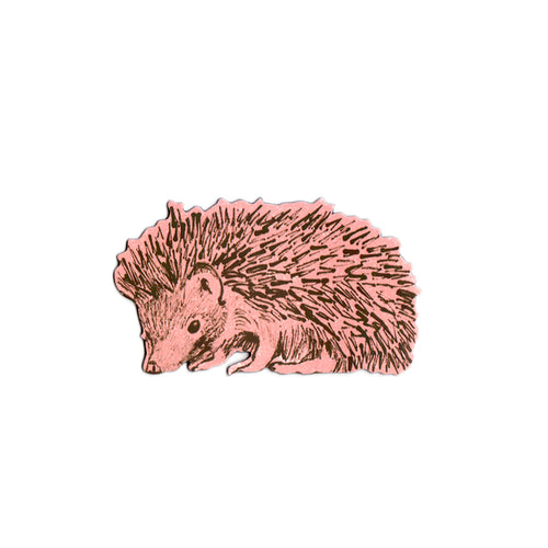 Fun, Pink, Sideways Hedgehog Magnet. Designer.