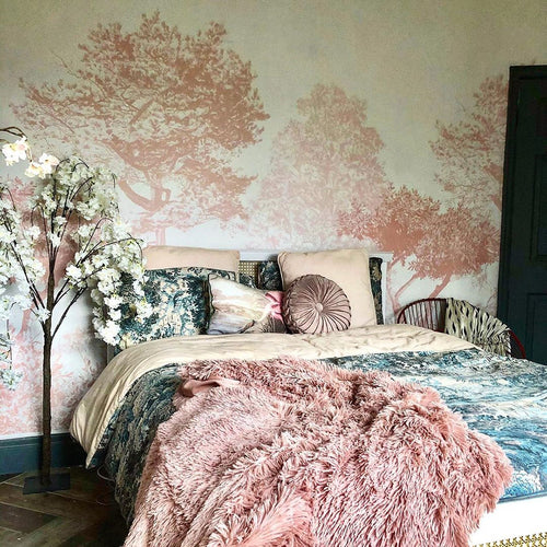 Hua Trees Pink Mural Wallpaper With Swing Sian Zeng