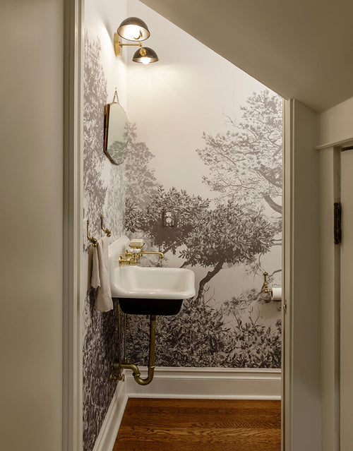 Hua Trees Grey Mural Wallpaper bedroom Sian Zeng