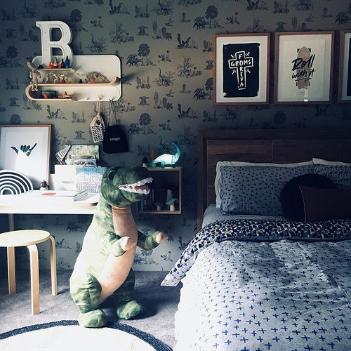 Grey cheap dinosaur bedroom