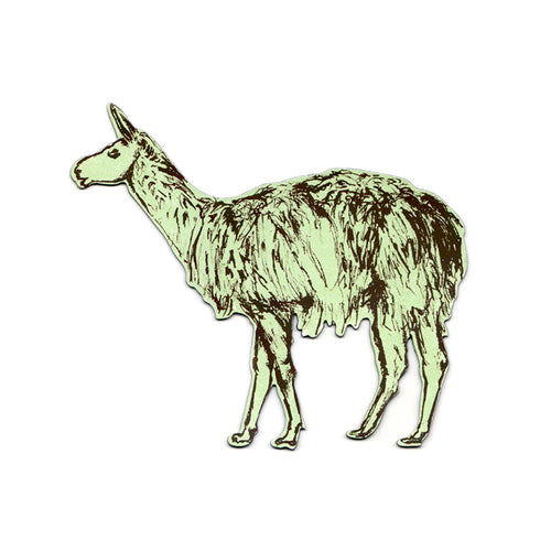 Fun, Green Llama Magnet. Designer.