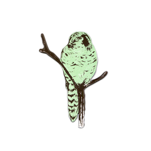 Green Owl Magnet, Bird Magnet.
