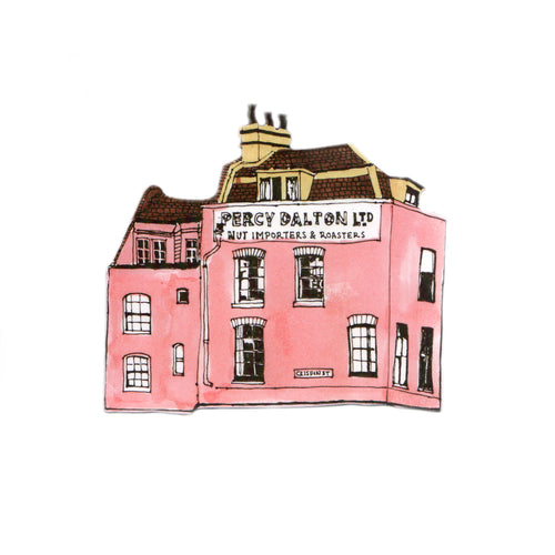 Crispin Street Magnet, London Landmark Magnet, Pink.