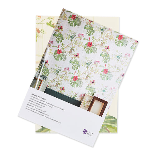 Spring Wild Rain A4 Wallpaper Samples, Designer Wallpaper, Seasons.