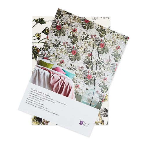 Tropical Bloom A4 Wallpaper Sample. Botanical Wallpaper. Designer Wallpaper.