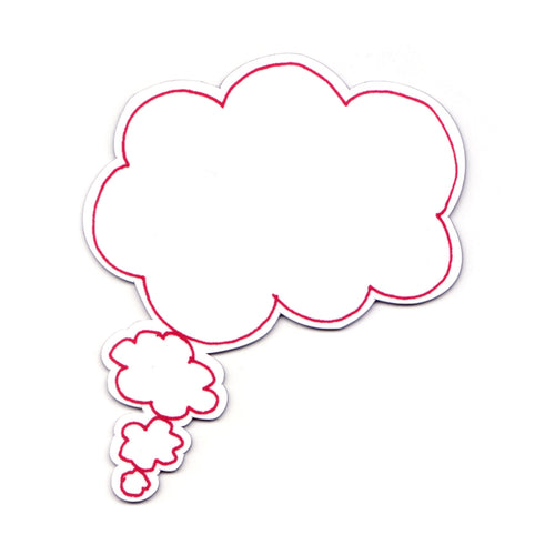 Pink Dry Wipe Thought Bubble Magnet, Storytelling, Write On Magnet, Message Magnet.
