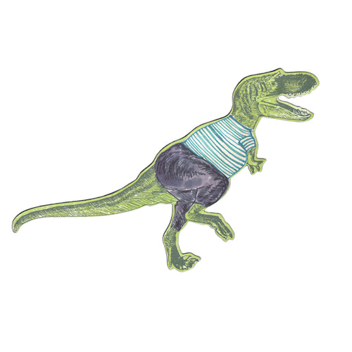 Fun Dressed Tyrannosaurus Rex Green Magnet.