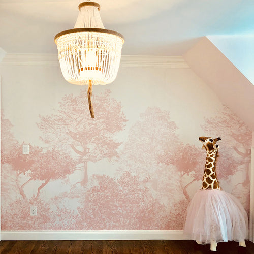 Hua Trees Pink Mural Wallpaper With Swing Sian Zeng