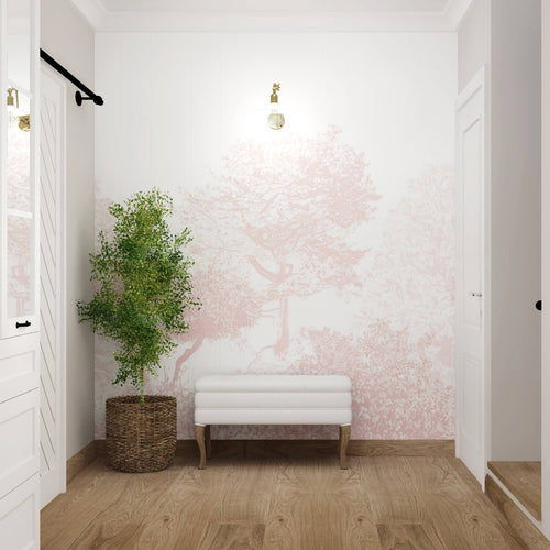 Hua Trees Pink Mural Wallpaper With Swing Sian Zeng