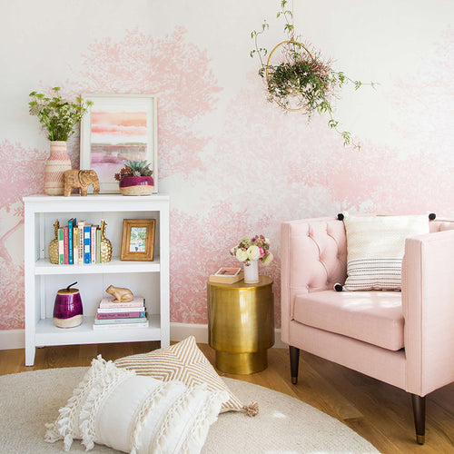 Hua Trees Pink Mural Wallpaper With Swing Sian Zeng