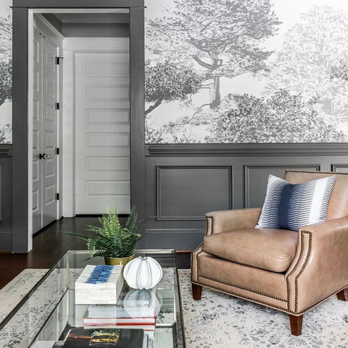 Hua Trees Grey Mural Wallpaper bedroom Sian Zeng