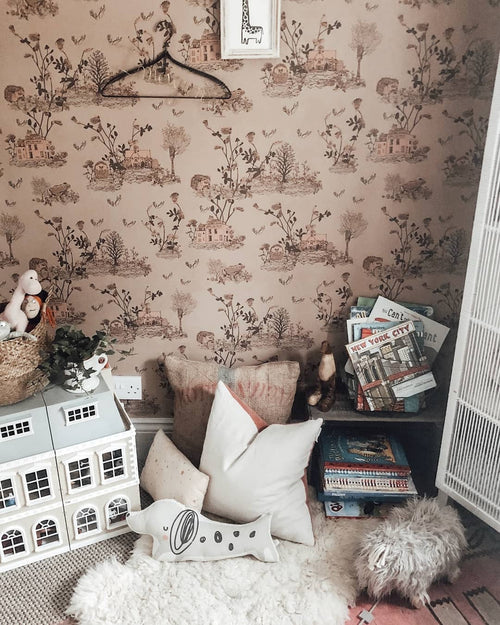 Woodlands Wallpaper - Brown Pink – Sian Zeng