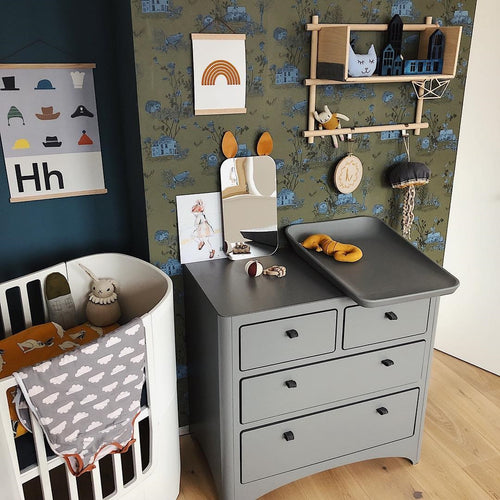 Woodlands Khaki Blue Wallpaper Desk Sian Zeng